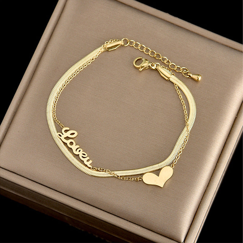 Pulsera de Amor de Doble Capa Simple para Mejores Amigos