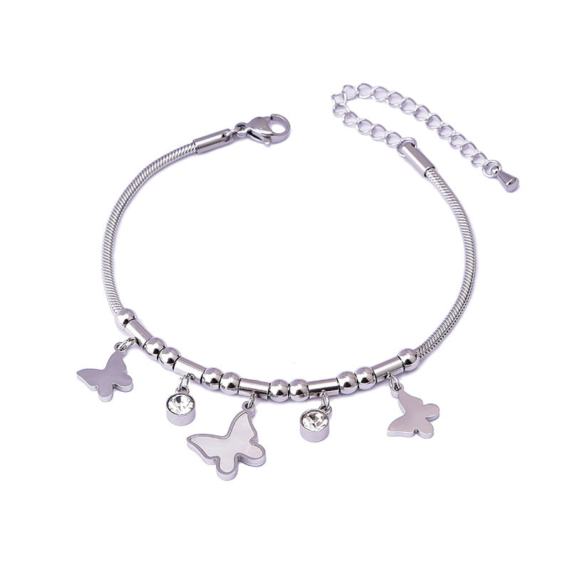Pulsera de Hueso de Serpiente Geométrica Colorida con Oso y Dijes