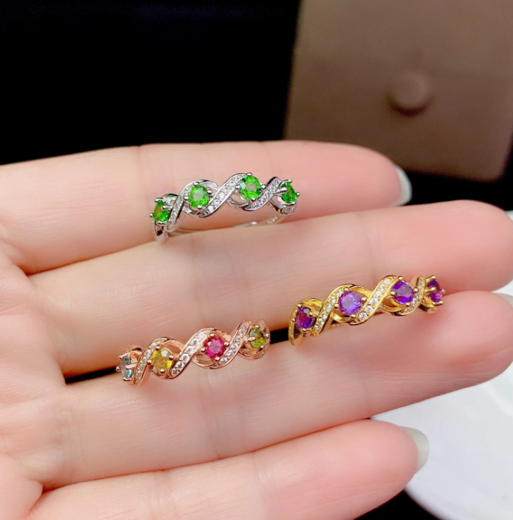 💜 Anillo de Gemas de Colores ✨