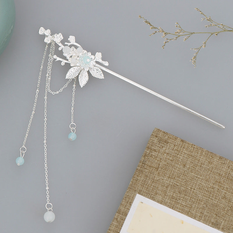Pasadores para el Cabello de Metal con Diseño de Perlas y Flores