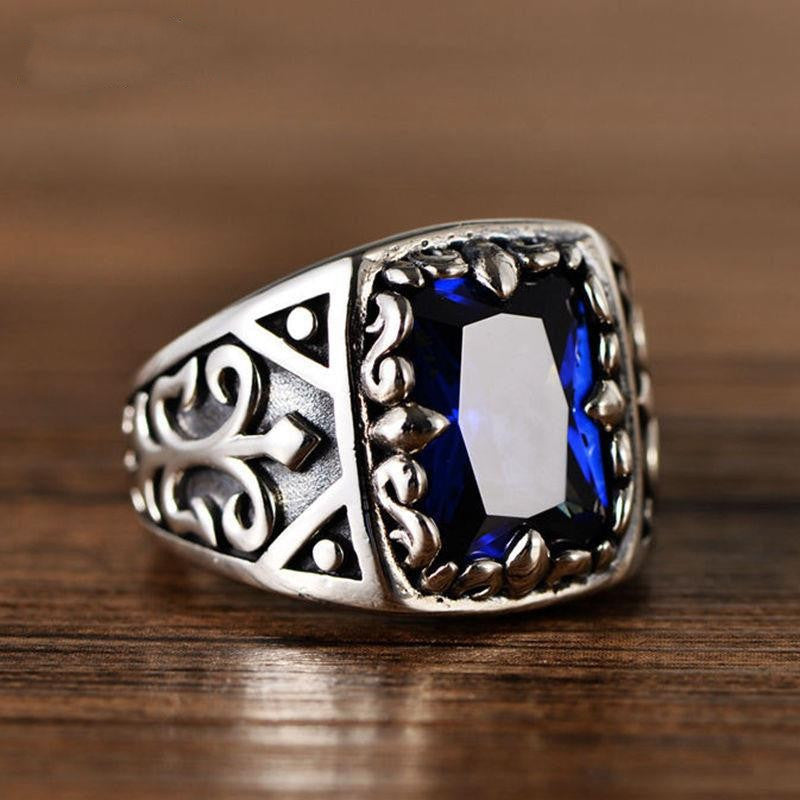 🌙 Anillo Vintage de Plata S925 Blue Moonlight ✨
