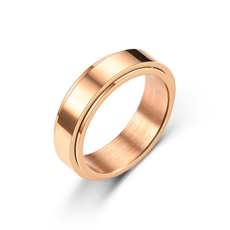 Anillo Pulsera Giratorio de Acero de Titanio Sencillo para Mujeres