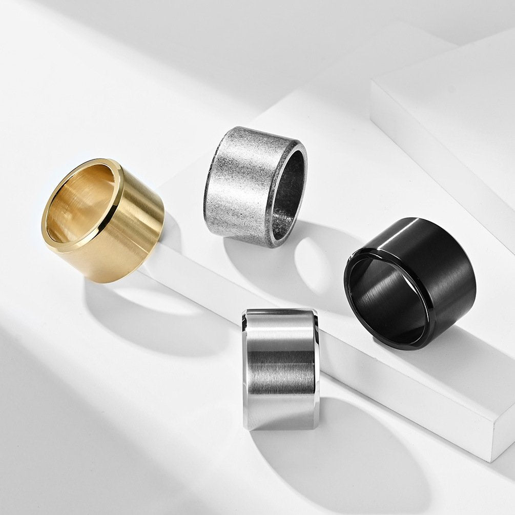 Anillo de Acero Inoxidable Mate Cepillado para Hombre