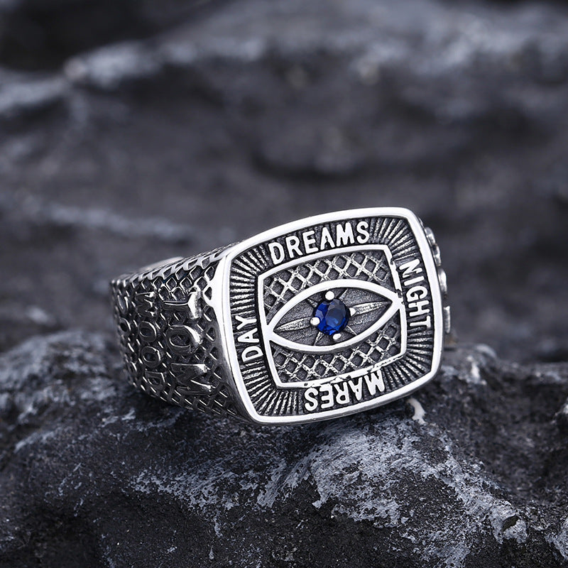 Anillo de Plata Esterlina 925 para Hombre con Diseño de Ojo