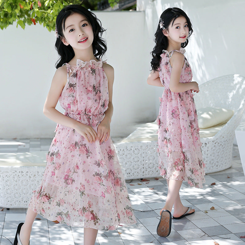 Vestido Maxi de Playa Floral Bohemio para Niñas