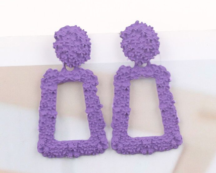 Aretes Metálicos Trapezoidales Exagerados para Mujeres