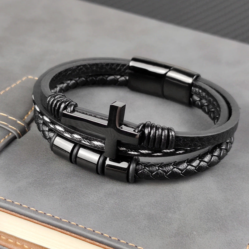 ⛓️ Pulsera Cruz Diseño Punk ✨