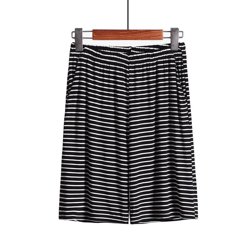Shorts de Loungewear Sueltos a Rayas de Talla Grande