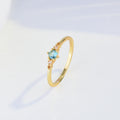 Anillo de Mujer Bañado en Platino 18k con Imitación de Aguamarina