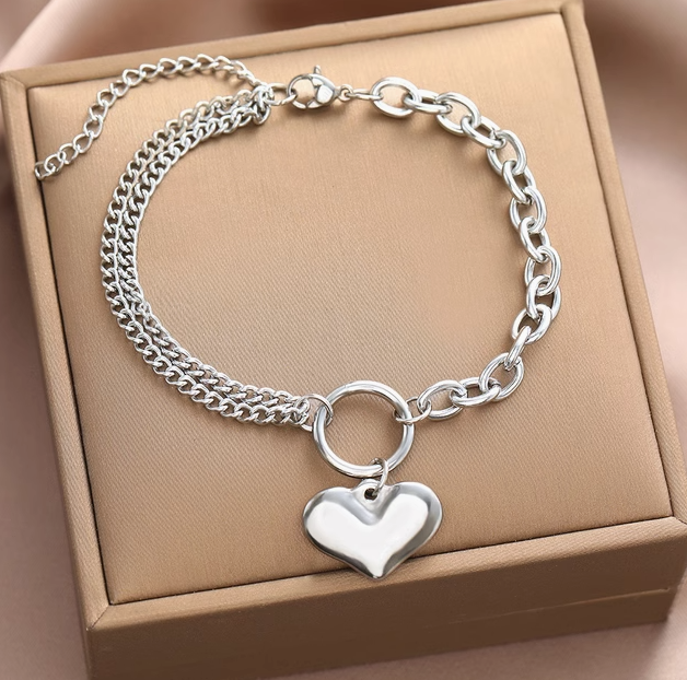 Pulsera de Cadena con Moneda del Amor en Plata de Ley 925