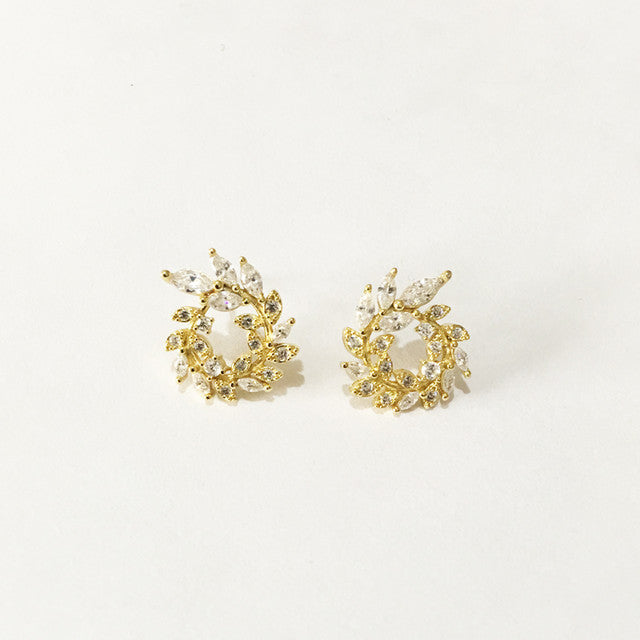 Pendientes Flor y Hoja Miniatura