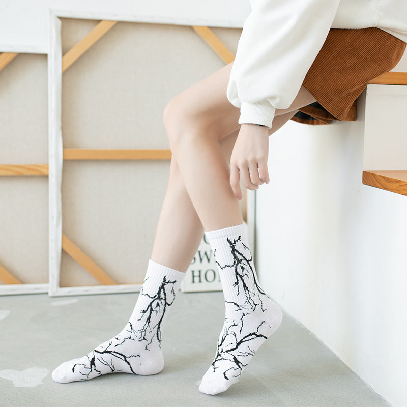 Calcetines para Patineta Estilo Hip-Hop Harajuku Coreano con Rayos