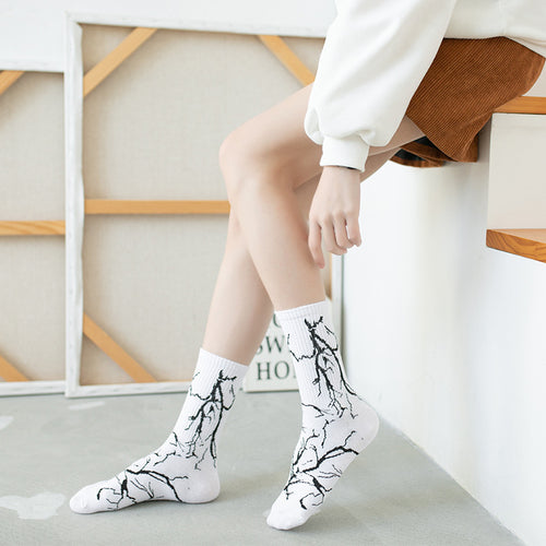 Calcetines para Patineta Estilo Hip-Hop Harajuku Coreano con Rayos