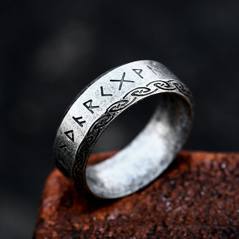 🥈 Anillo de Acero Titanio Estilo Retro ✨