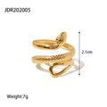 Anillo Hueco Serpentina de Acero Inoxidable Texturizado