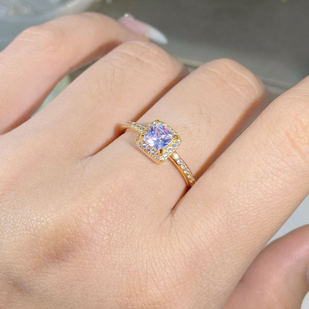 Anillo de Corte Princesa Color Champán