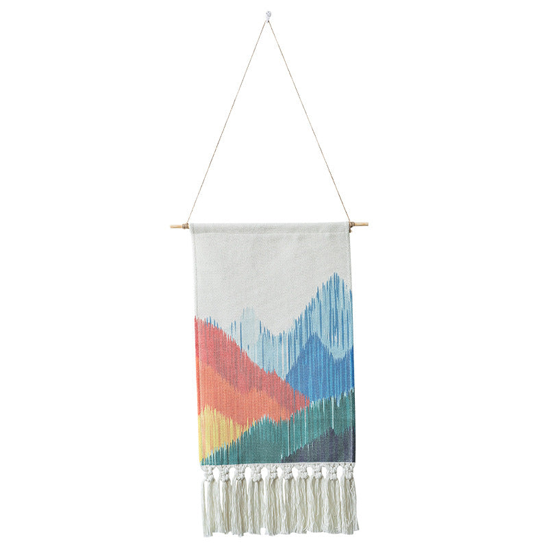 Decoración de Pared Tejida con Borlas
