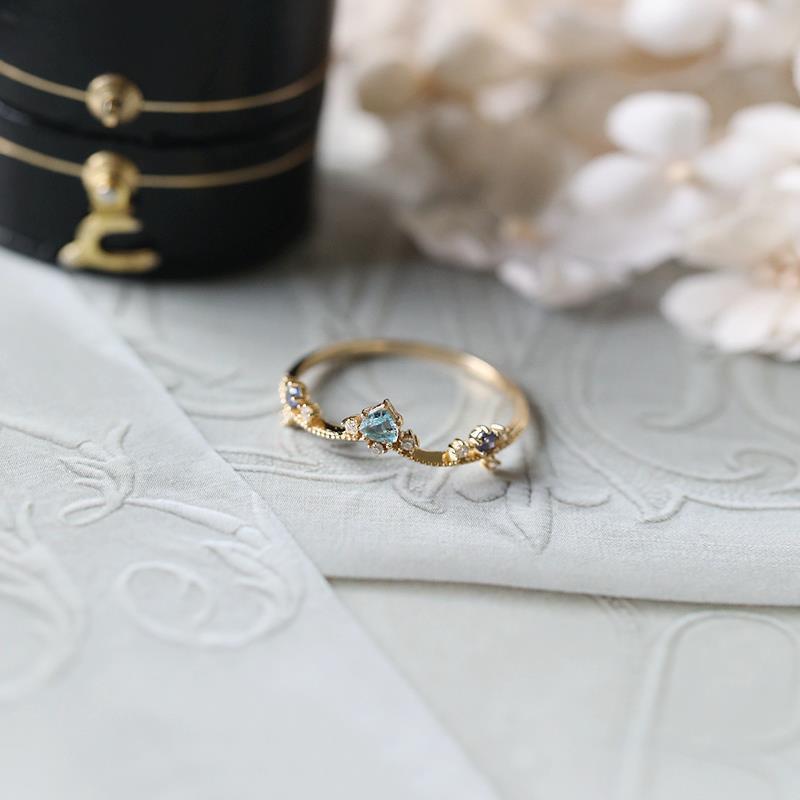 Anillo de Plata S925 Chapado en Topacio Crisantemo