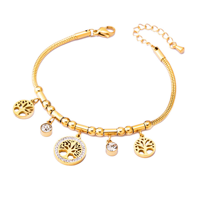 Pulsera de Hueso de Serpiente Geométrica Colorida con Oso y Dijes