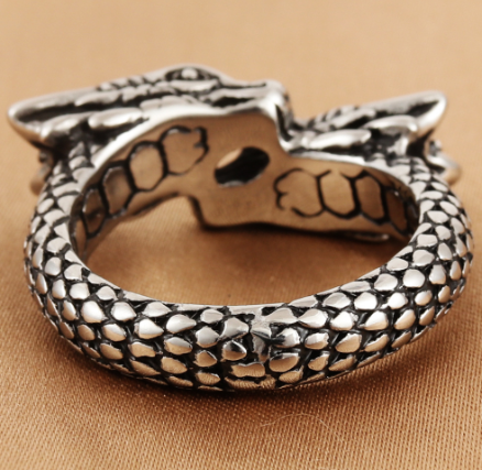 Anillo Retro de Dragón Chino en Acero de Titanio (Europeo & Americano)