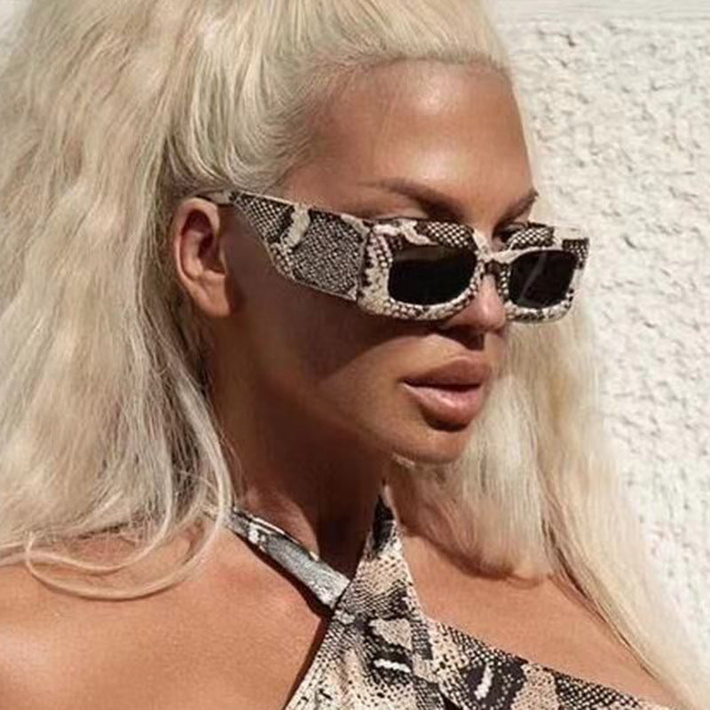 Gafas de Sol Cuadradas Estampado Piel de Serpiente – Estilo Retro Chic