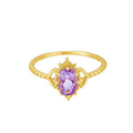 💜 Anillo de Amatista Estilo Japonés ✨