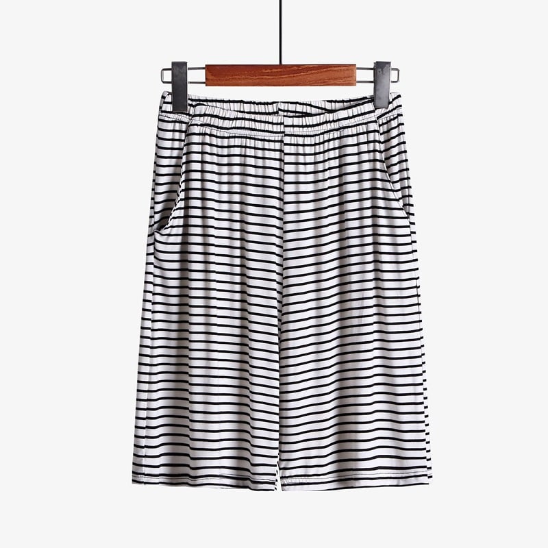 Shorts de Loungewear Sueltos a Rayas de Talla Grande