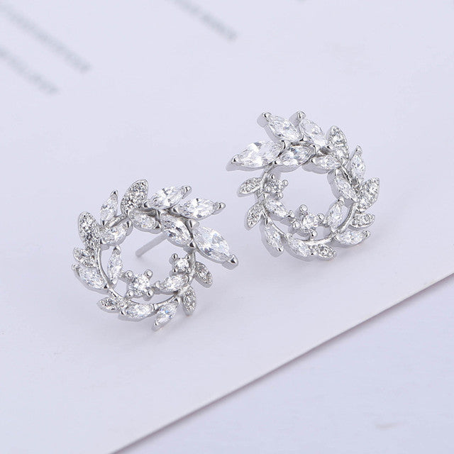 Pendientes Flor y Hoja Miniatura