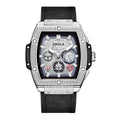 # Reloj de Cuarzo Multifunción Impermeable para Hombre con Correa de Cuero