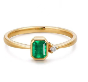 💚 Anillo Esmeralda Diamante para Mujer ✨