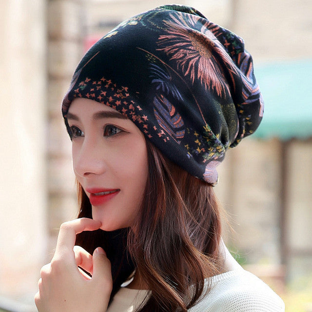 Gorro Sin Visera de 6 Colores para Mujer con 3 Estilos de Uso