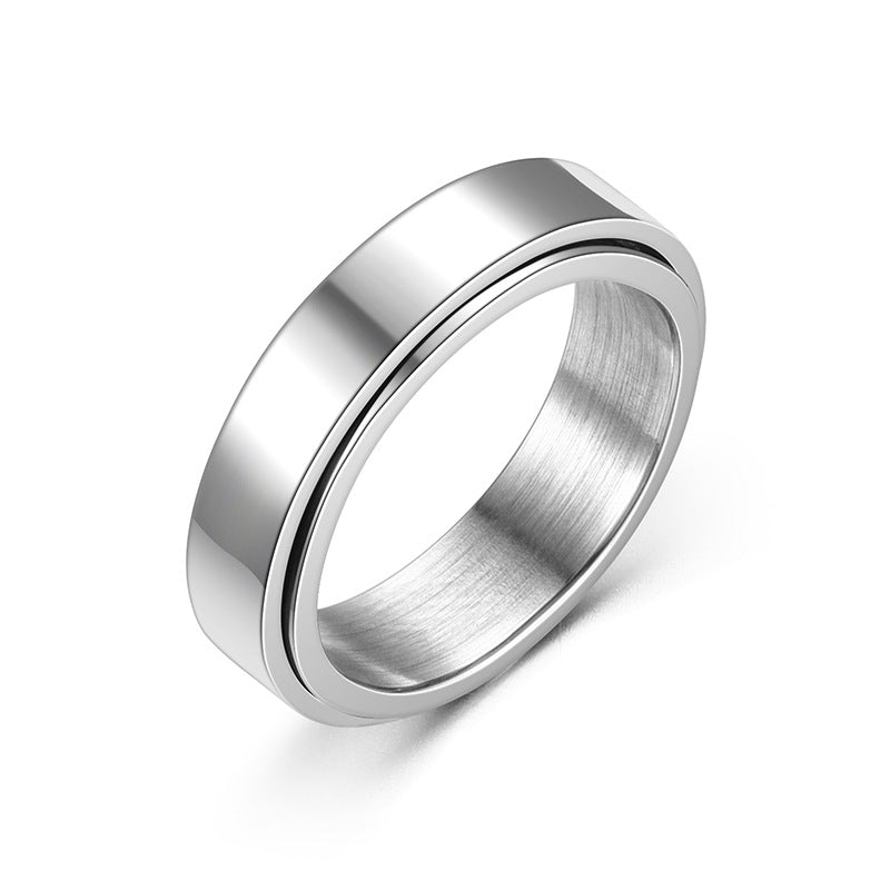 Anillo Pulsera Giratorio de Acero de Titanio Sencillo para Mujeres
