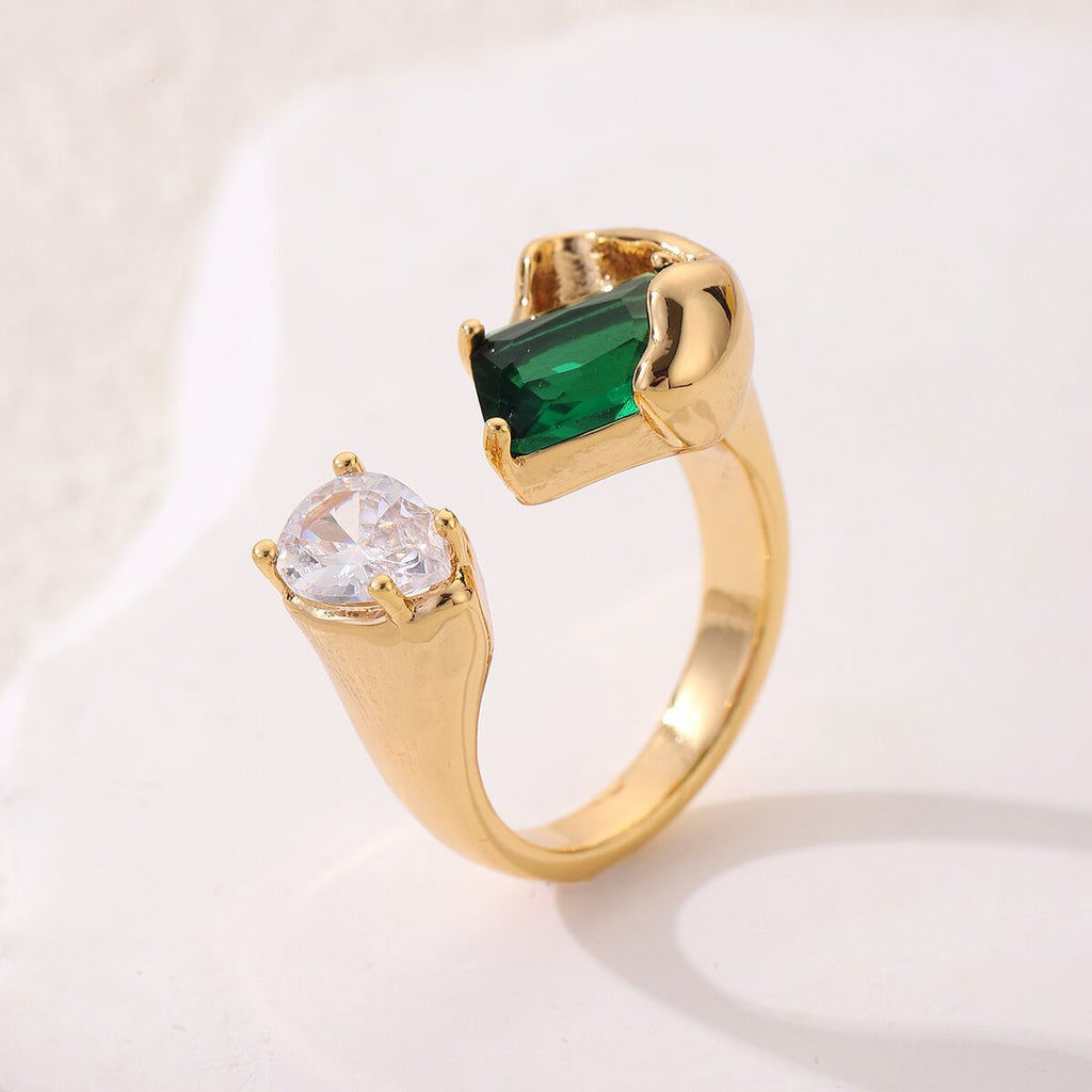 Anillo Elegante Esmeralda de Moda para Mujer