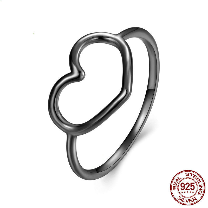 Anillos de Corazón Hueco de Plata Esterlina para Mujeres - vista 6, joyería para mujer