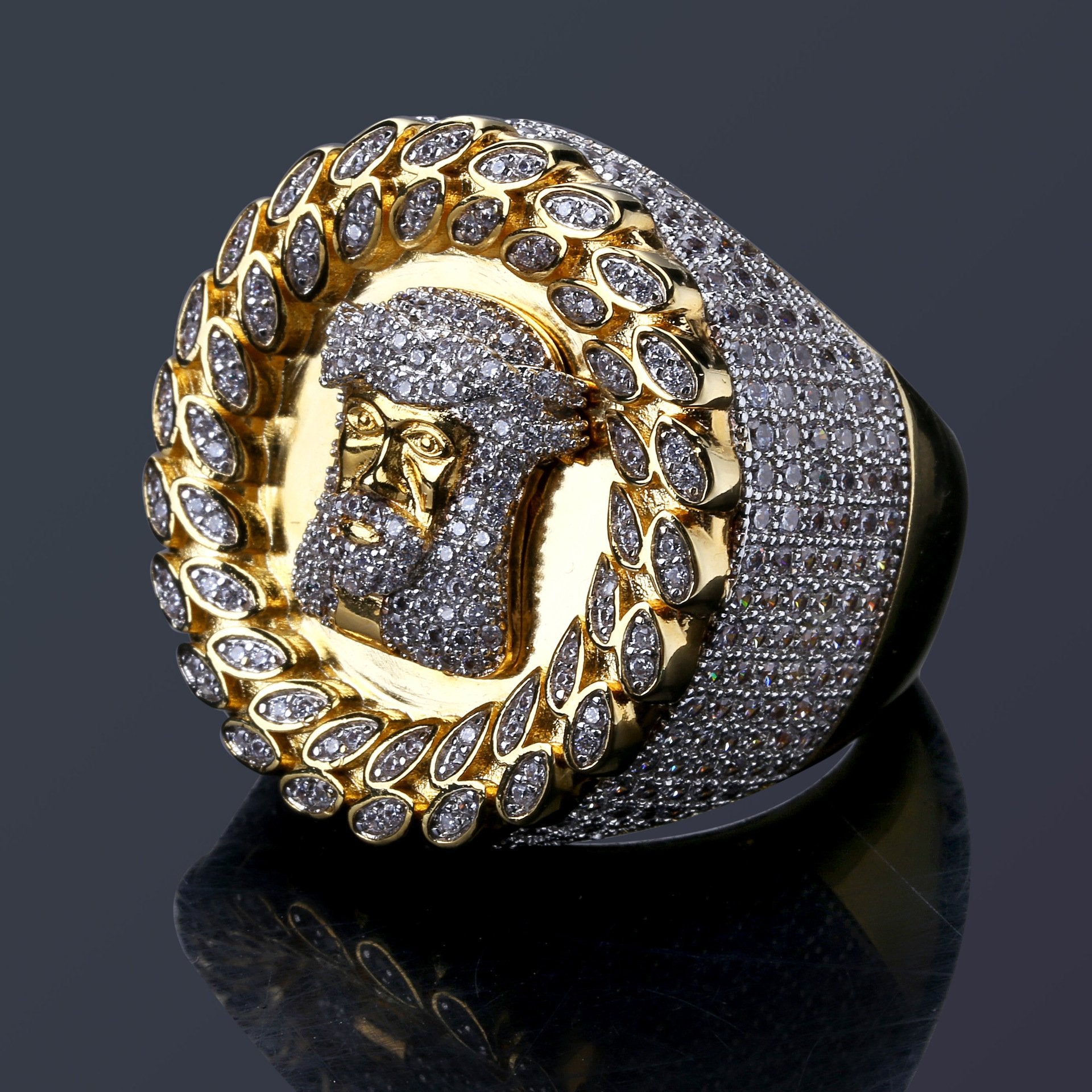 Anillo de Hip-Hop con Incrustaciones de Circonio para Hombres