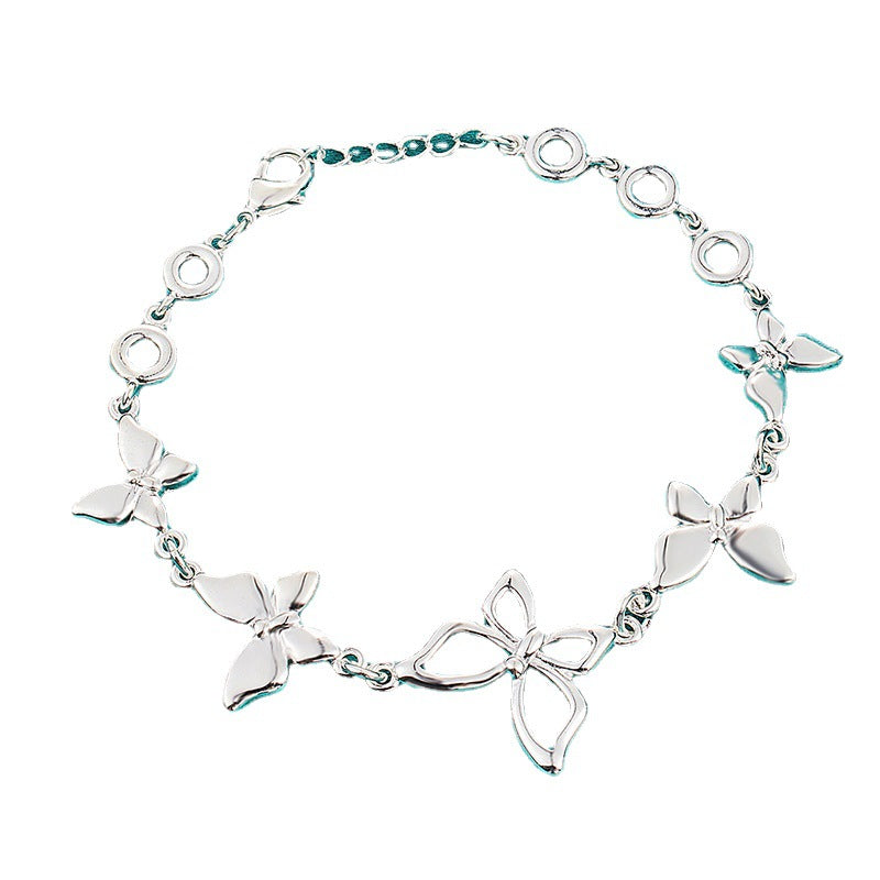 Pulsera Retro de Mariposa Hueca y Lujo Ligero