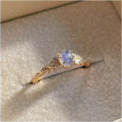 Anillo de Cordierita Labradorita de Plata Esterlina para Mujer