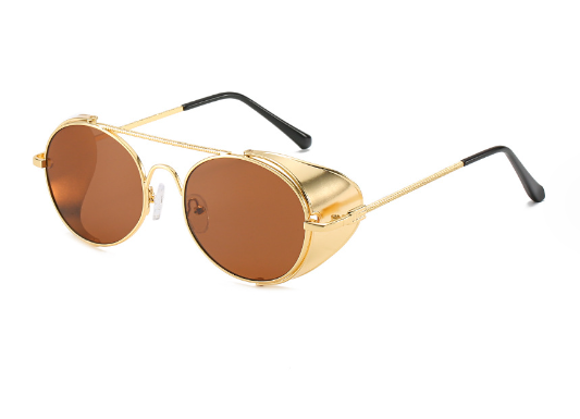 Gafas de Sol Redondas Estilo Steampunk Clásicas para Hombres y Mujeres
