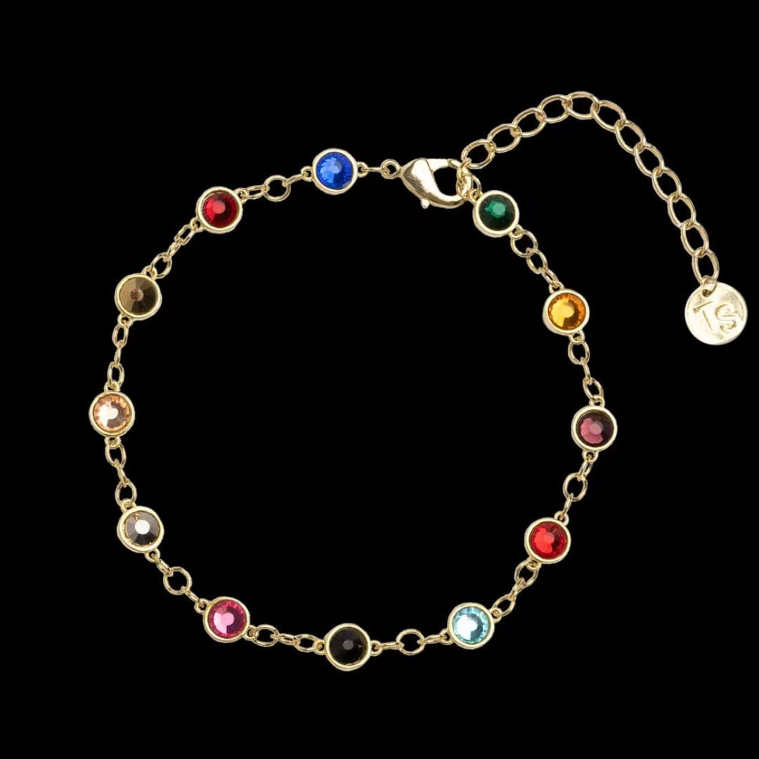 Pulsera de Moda con Diamantes de Colores Incrustados