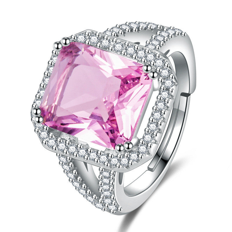 Anillo de Cristal Amor de Corazón Oceánico para Mujeres