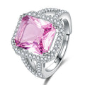 Anillo de Cristal Amor de Corazón Oceánico para Mujeres