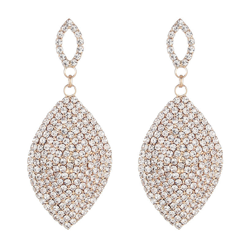 Pendientes de mujer de moda con diseño de pedrería E615.