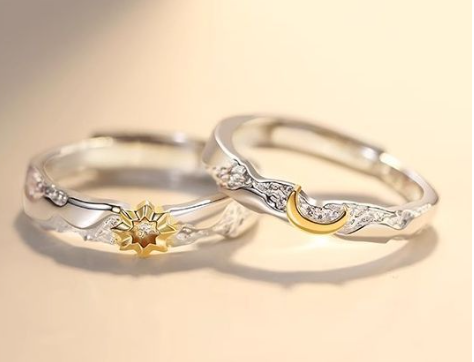 Anillo Sun Moon Tonghui de Diseño Único para Mujeres