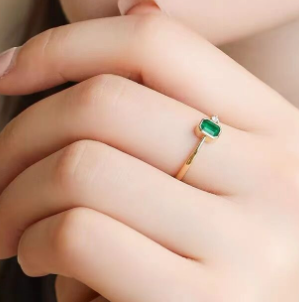💚 Anillo Esmeralda Diamante para Mujer ✨