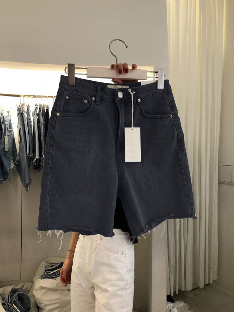 Pantalones Cortos de Mezclilla Sueltos y Casuales de Cinco Puntos para Mujeres