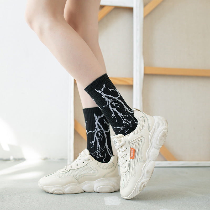 Calcetines para Patineta Estilo Hip-Hop Harajuku Coreano con Rayos