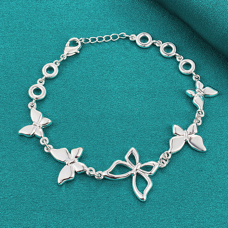 Pulsera Retro de Mariposa Hueca y Lujo Ligero