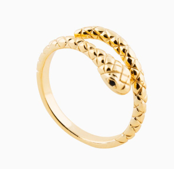 Anillo Hueco Serpentina de Acero Inoxidable Texturizado