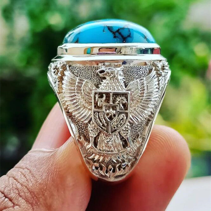 Anillo de Aleación de Plata Antigua Elegante para Hombre - vista completa, joyería para hombre