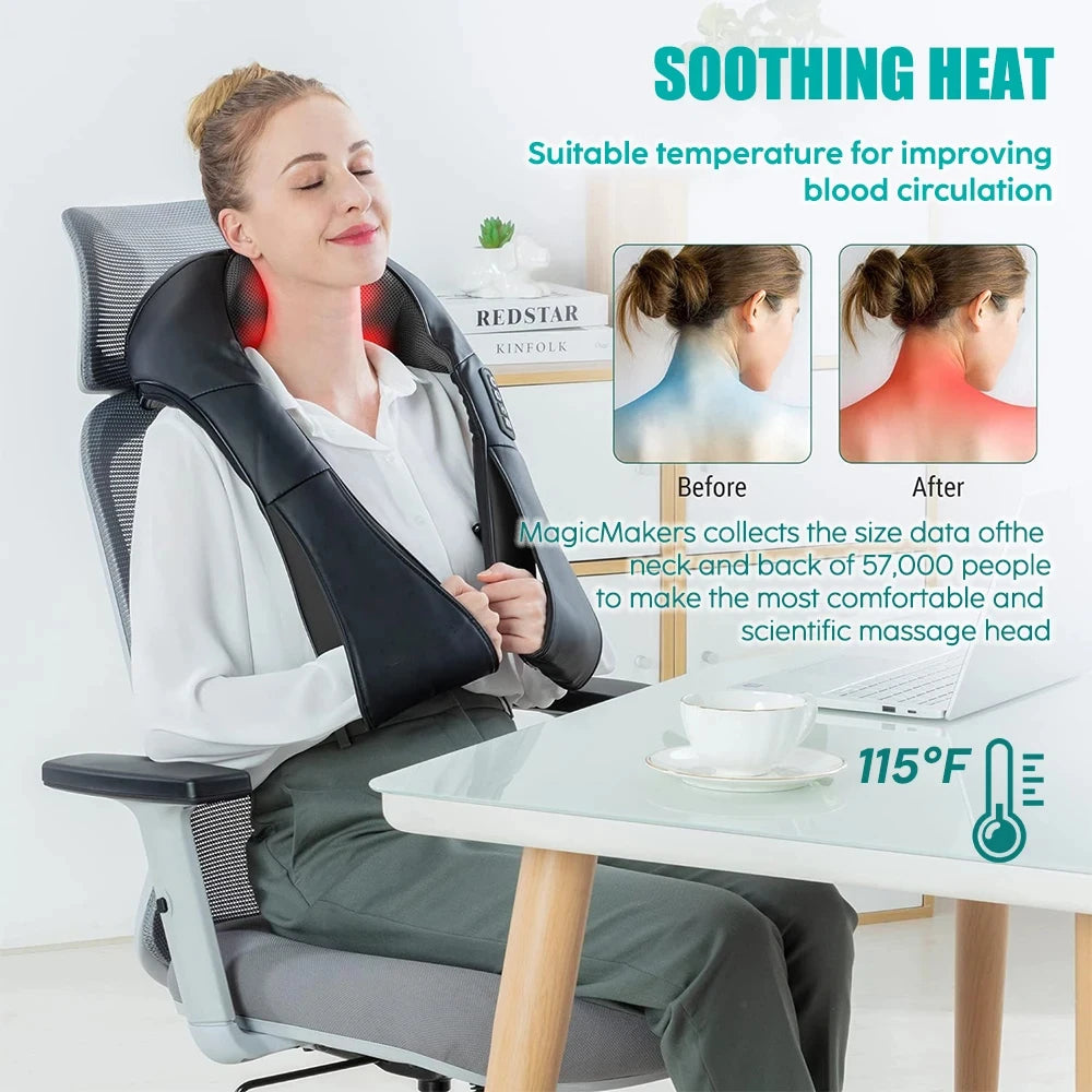 Shiazen — Masajeador de Cuello y Hombros con Calor Shiatsu